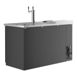 Avantco UDD-2-CT Black Kegerator / Beer Dispenser with Double Tap Tower and Club Top - (2) 1/2 Keg Capacity