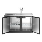 Avantco UDD-2-CT Black Kegerator / Beer Dispenser with Double Tap Tower and Club Top - (2) 1/2 Keg Capacity