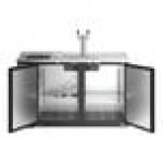 Avantco UDD-2-CT Black Kegerator / Beer Dispenser with Double Tap Tower and Club Top - (2) 1/2 Keg Capacity