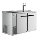 Avantco UDD-2-CT Black Kegerator / Beer Dispenser with Double Tap Tower and Club Top - (2) 1/2 Keg Capacity