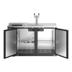 Avantco UDD-2-CT Black Kegerator / Beer Dispenser with Double Tap Tower and Club Top - (2) 1/2 Keg Capacity
