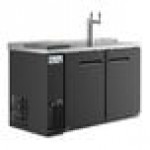 Avantco UDD-2-CT Black Kegerator / Beer Dispenser with Double Tap Tower and Club Top - (2) 1/2 Keg Capacity