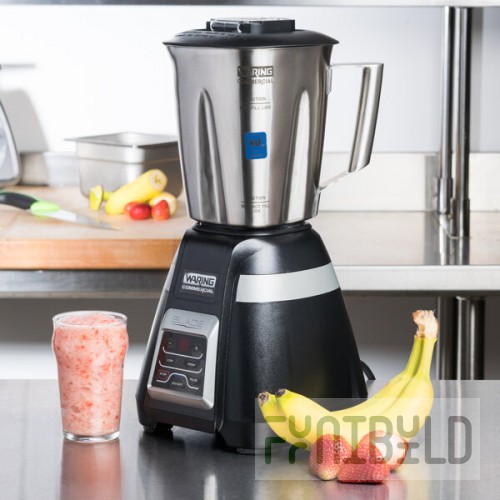 Waring BB340S Blade 48 oz. Bar Blender with Stainless Steel Container, Electronic Keypad Controls, and Timer - 120V
