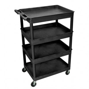 Luxor TC1111-B Black 4 Tub Utility Cart - 24
