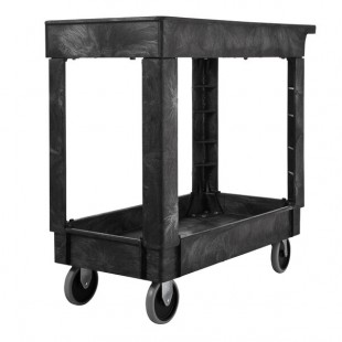 Rubbermaid® FG9T6600BLA Small Lipped Two Shelf Utility Cart - 34 Rubbermaid® FG9T6600BLA Small Lipped Two Shelf Utility Cart - 34