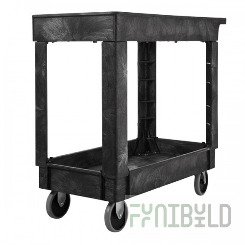 Rubbermaid® FG9T6600BLA Small Lipped Two Shelf Utility Cart - 34
