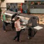 Cambro VBRLHD5110 Black 5' Versa Food / Salad Bar with Heavy-Duty Casters - Low Height Cambro VBRLHD5110 Black 5' Versa Food / Salad Bar with Heavy-Duty Casters - Low Height