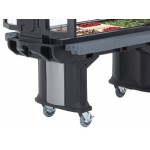 Cambro VBRLHD5110 Black 5' Versa Food / Salad Bar with Heavy-Duty Casters - Low Height Cambro VBRLHD5110 Black 5' Versa Food / Salad Bar with Heavy-Duty Casters - Low Height