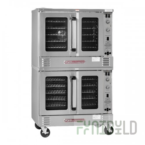 Southbend PCG100B/SD Platinum Series 5-Shelf Double Deck Full Size Deep Depth Liquid Propane Convection Oven - 100,000 BTU