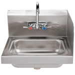 Advance Tabco 7-PS-66R Hand Sink with Splash Mounted Gooseneck Faucet and Right Side Splash Guard - 17 1/4