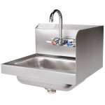 Advance Tabco 7-PS-66R Hand Sink with Splash Mounted Gooseneck Faucet and Right Side Splash Guard - 17 1/4