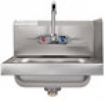 Advance Tabco 7-PS-66R Hand Sink with Splash Mounted Gooseneck Faucet and Right Side Splash Guard - 17 1/4