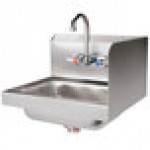 Advance Tabco 7-PS-66R Hand Sink with Splash Mounted Gooseneck Faucet and Right Side Splash Guard - 17 1/4