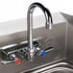 Advance Tabco 7-PS-66R Hand Sink with Splash Mounted Gooseneck Faucet and Right Side Splash Guard - 17 1/4