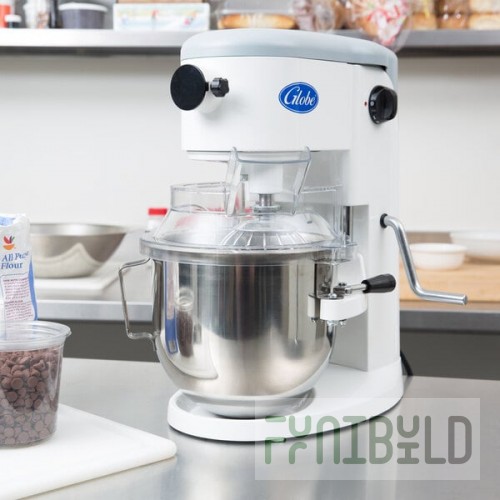 Globe SP05 5 Qt. Bowl Lift Countertop Mixer with Guard & Standard Accessories - 120V, 1/5 hp