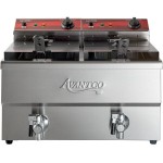 Avantco F202 30 lb. Dual Tank Medium-Duty Electric Countertop Fryer - 208-240V, 5400/7200W