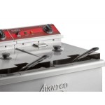 Avantco F202 30 lb. Dual Tank Medium-Duty Electric Countertop Fryer - 208-240V, 5400/7200W