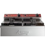 Avantco F202 30 lb. Dual Tank Medium-Duty Electric Countertop Fryer - 208-240V, 5400/7200W