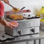 Avantco F202 30 lb. Dual Tank Medium-Duty Electric Countertop Fryer - 208-240V, 5400/7200W