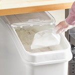 Baker's Lane 21 Gallon / 335 Cup White Slant Top Mobile Ingredient Storage Bin with Sliding Lid & Scoop