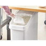 Baker's Lane 21 Gallon / 335 Cup White Slant Top Mobile Ingredient Storage Bin with Sliding Lid & Scoop