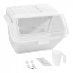 Baker's Lane 21 Gallon / 335 Cup White Slant Top Mobile Ingredient Storage Bin with Sliding Lid & Scoop