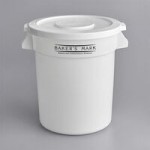 Baker's Lane 21 Gallon / 335 Cup White Slant Top Mobile Ingredient Storage Bin with Sliding Lid & Scoop