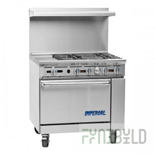 Imperial Range Pro Series IR-4-G12-XB Liquid Propane 4 Burner 36