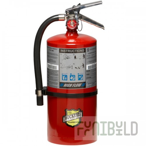 Buckeye 13.2 lb. Standard Dry High Flow Fire Extinguisher - Rechargeable Untagged - UL Rating 10-B:C