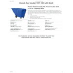 Vestil TDT-100-MD-BLUE 1 Cu. Yd. Blue Medium-Duty Bulk Tilt Truck - 1,250 lb. Capacity Vestil TDT-100-MD-BLUE 1 Cu. Yd. Blue Medium-Duty Bulk Tilt Truck - 1,250 lb. Capacity