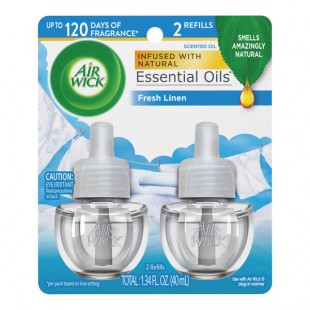Air Wick RAC82291 Fresh Linen Scented Oil Fragrance Diffuser Refill - 12/Case