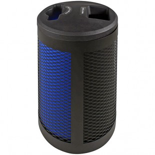 Busch Systems Toronto 101492 45 Gallon Powder-Coated Steel Two Stream Decorative Recyclables / Waste Receptacle Busch Systems Toronto 101492 45 Gallon Powder-Coated Steel Two Stream Decorative Recyclables / Waste Receptacle