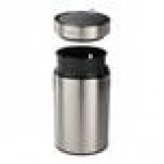 Tramontina 81200/016DS 3 Gallon Stainless Steel Round Wastebasket with Automatic Lid