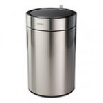 Tramontina 81200/016DS 3 Gallon Stainless Steel Round Wastebasket with Automatic Lid