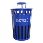 Witt Industries Oakley Eco M3601RE-SWT-BL 36 Gallon Blue Outdoor Recycling Bin with Swing Top Lid Witt Industries Oakley Eco M3601RE-SWT-BL 36 Gallon Blue Outdoor Recycling Bin with Swing Top Lid