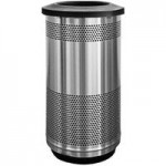 Witt Industries SC55P-01-SS-DT 55 Gallon Standard Perforated Stainless Steel Outdoor Trash Can with Push Door Dome Top Lid Witt Industries SC55P-01-SS-DT 55 Gallon Standard Perforated Stainless Steel Outdoor Trash Can with Push Door Dome Top Lid
