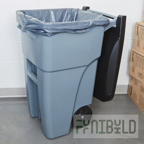 Rubbermaid® FG9W2700GRAY BRUTE 50 Gallon Gray Wheeled Rectangular Trash Can with Lid