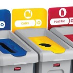 Rubbermaid® 2007881 Slim Jim Recycling Yellow Rectangular Hinged Bottle Lid Insert