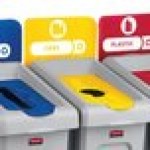 Rubbermaid® 2007881 Slim Jim Recycling Yellow Rectangular Hinged Bottle Lid Insert