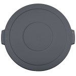 Carlisle 84104523 Bronco 44 Gallon Gray Flat Round Trash Can Lid