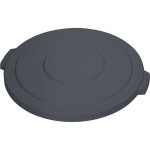 Carlisle 84104523 Bronco 44 Gallon Gray Flat Round Trash Can Lid
