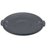 Carlisle 84104523 Bronco 44 Gallon Gray Flat Round Trash Can Lid