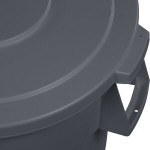 Carlisle 84104523 Bronco 44 Gallon Gray Flat Round Trash Can Lid