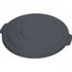 Carlisle 84104523 Bronco 44 Gallon Gray Flat Round Trash Can Lid