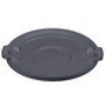 Carlisle 84104523 Bronco 44 Gallon Gray Flat Round Trash Can Lid