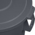 Carlisle 84104523 Bronco 44 Gallon Gray Flat Round Trash Can Lid