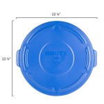 Rubbermaid® FG263100BLUE BRUTE 32 Gallon Blue Round Trash Can Lid
