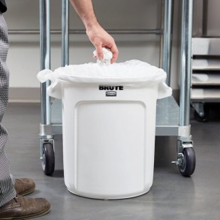 Rubbermaid® BRUTE 10 Gallon White Round Trash Can and Lid Rubbermaid® BRUTE 10 Gallon White Round Trash Can and Lid