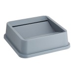 Lavex 19 / 23 Gallon Gray Square Trash Can Drop Shot Lid