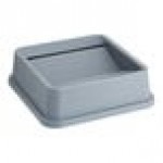 Lavex 19 / 23 Gallon Gray Square Trash Can Drop Shot Lid